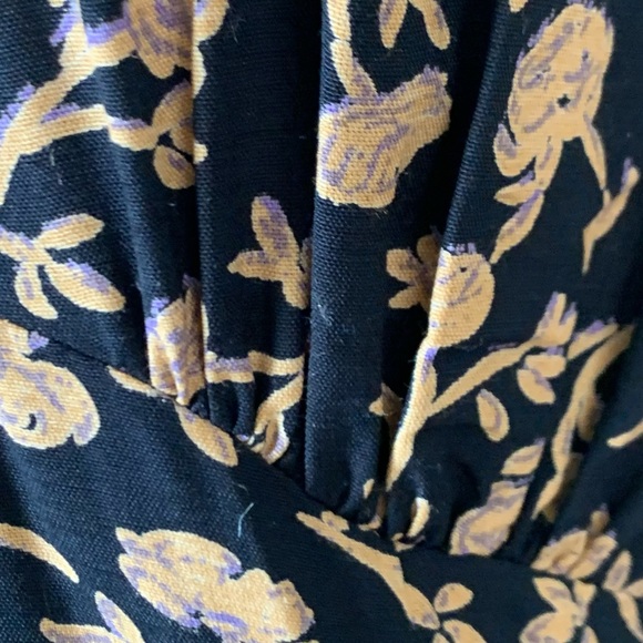 Hugo Buscati SZ 14 Vintage Brown/Black Floral MIDI Dress - Picture 9 of 14